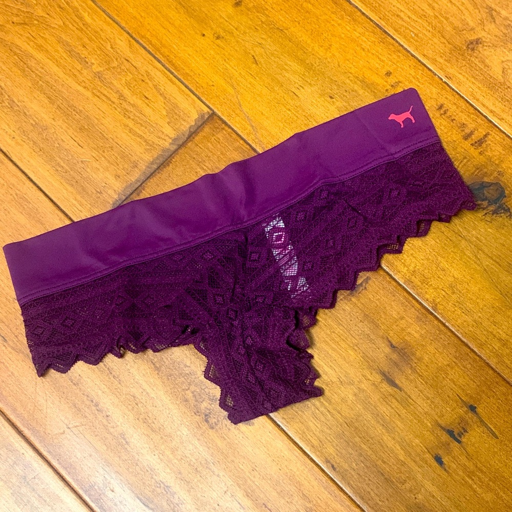 New! PINK Victoria’s Secret Lace Purple extra low rise cheekster size small